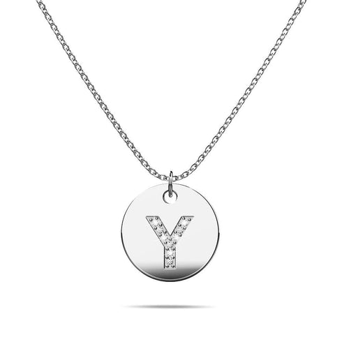 Initials Fabulous Alphabet Letter Necklace White Gold Layered Steel Jewellery